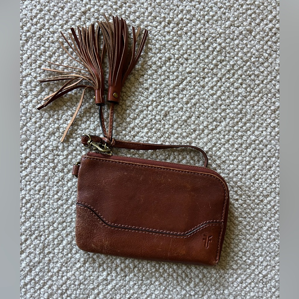 Frye Brown Leather Wristlet